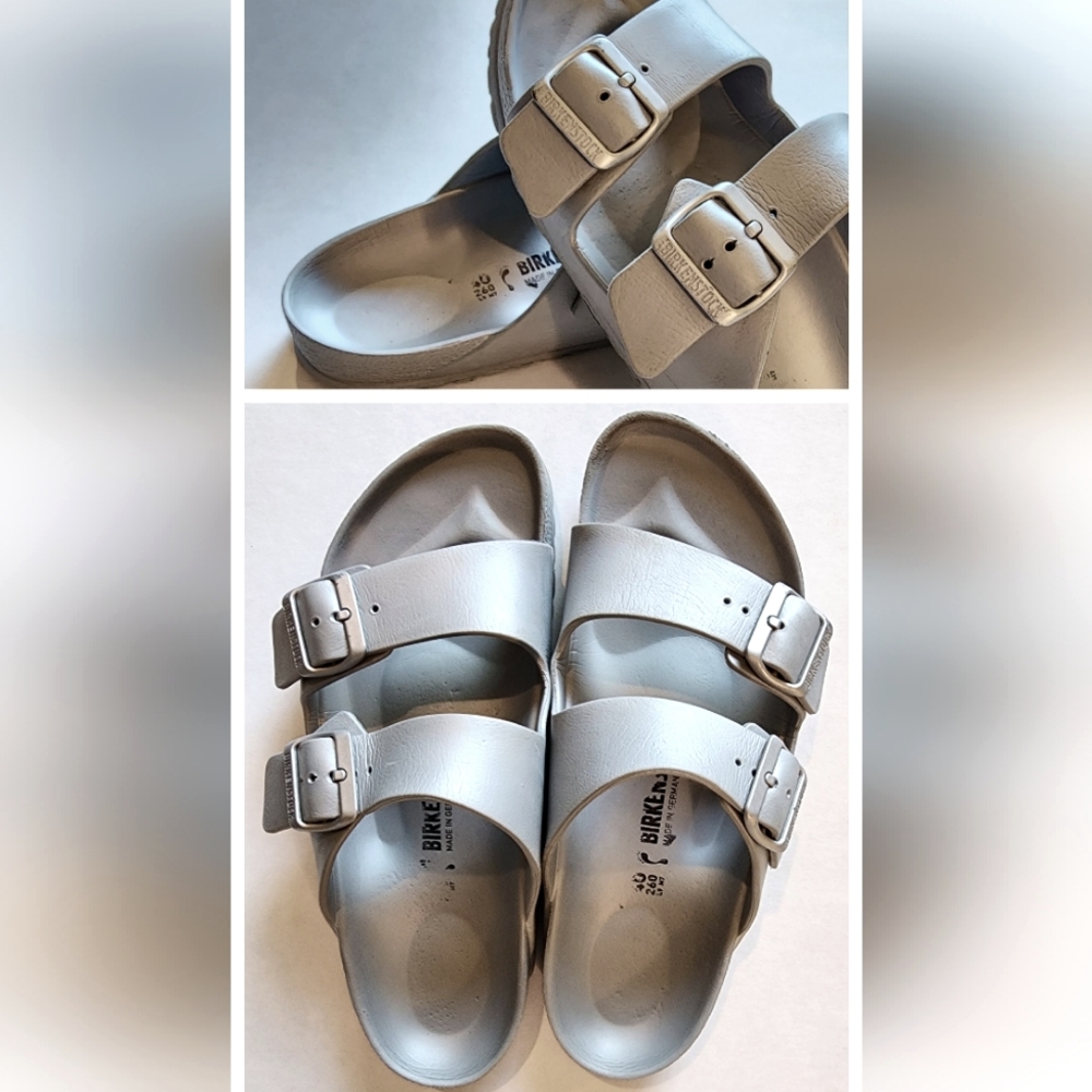 Birkenstocks Waterproof Eva Sandals Metallic Silver 🤍 40 / 9 🤍